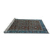 Sideview of Machine Washable Oriental Light Blue Traditional Rug, wshurb2367lblu