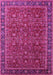 Machine Washable Oriental Pink Traditional Rug, wshurb2367pnk