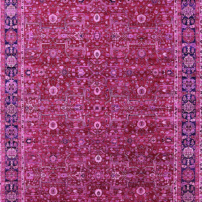 Machine Washable Oriental Pink Traditional Rug, wshurb2367pnk