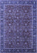 Machine Washable Oriental Blue Traditional Rug, wshurb2367blu