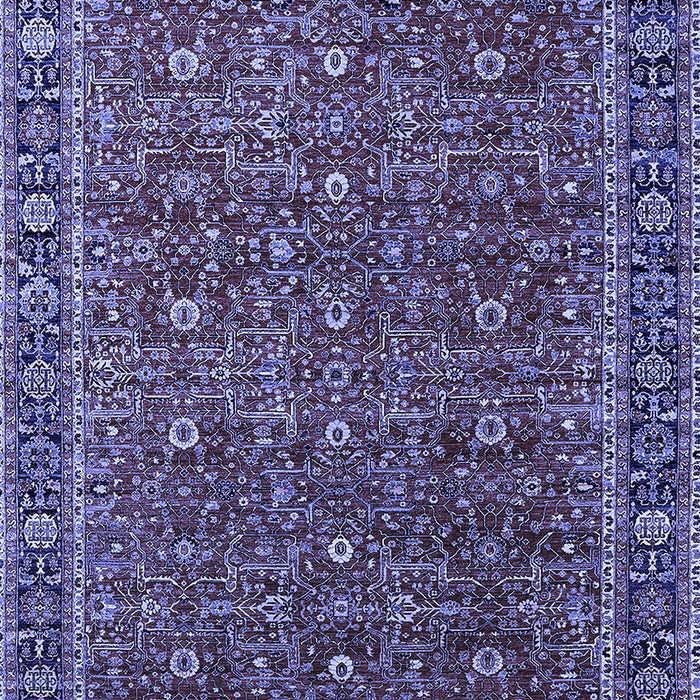 Machine Washable Oriental Blue Traditional Rug, wshurb2367blu
