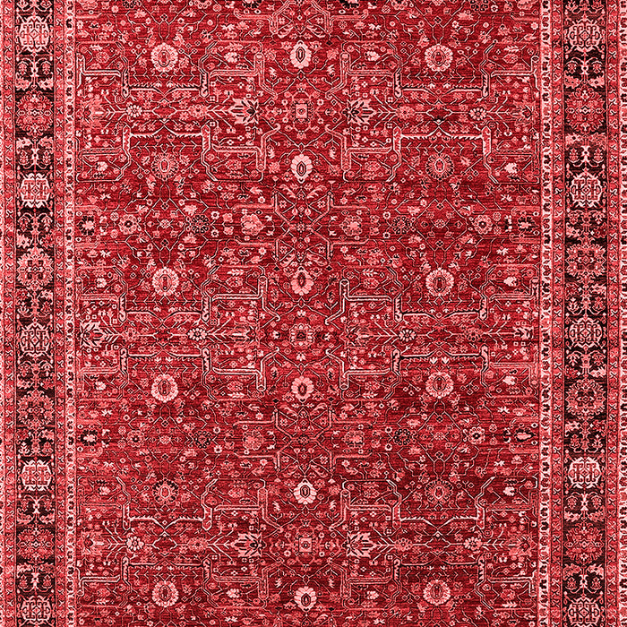 Machine Washable Oriental Red Traditional Rug, wshurb2367red