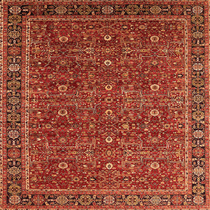 Square Oriental Orange Traditional Rug, urb2367org