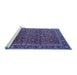 Sideview of Machine Washable Oriental Blue Traditional Rug, wshurb2367blu