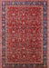 Machine Washable Industrial Modern Tomato Red Rug, wshurb2367