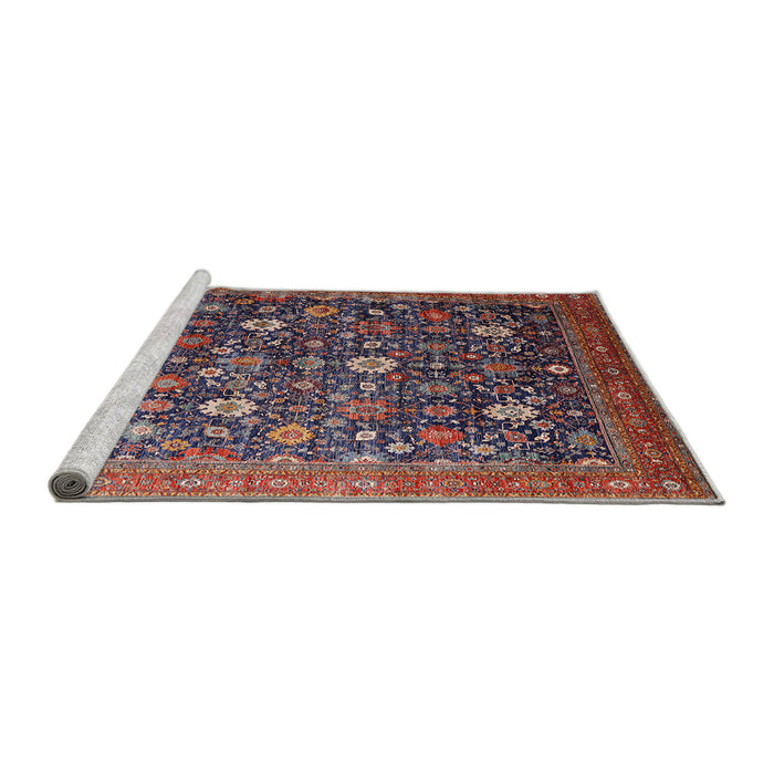 Sideview of Machine Washable Industrial Modern Rosy Pink Rug, wshurb2368