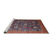 Sideview of Machine Washable Industrial Modern Rosy Pink Rug, wshurb2368