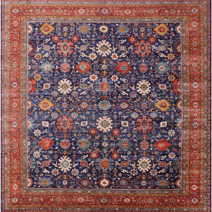 Square Mid-Century Modern Pink Oriental Rug, urb2368