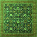 Square Oriental Green Industrial Rug, urb2368grn