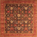 Square Oriental Orange Industrial Rug, urb2368org