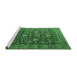 Sideview of Machine Washable Oriental Emerald Green Industrial Area Rugs, wshurb2368emgrn