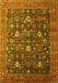 Machine Washable Oriental Yellow Industrial Rug, wshurb2368yw