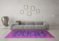 Machine Washable Oriental Purple Industrial Rug, wshurb2368pur