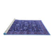 Sideview of Machine Washable Oriental Blue Industrial Rug, wshurb2368blu