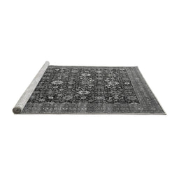 Sideview of Machine Washable Oriental Gray Industrial Rug, wshurb2368gry