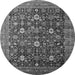 Round Oriental Gray Industrial Rug, urb2368gry