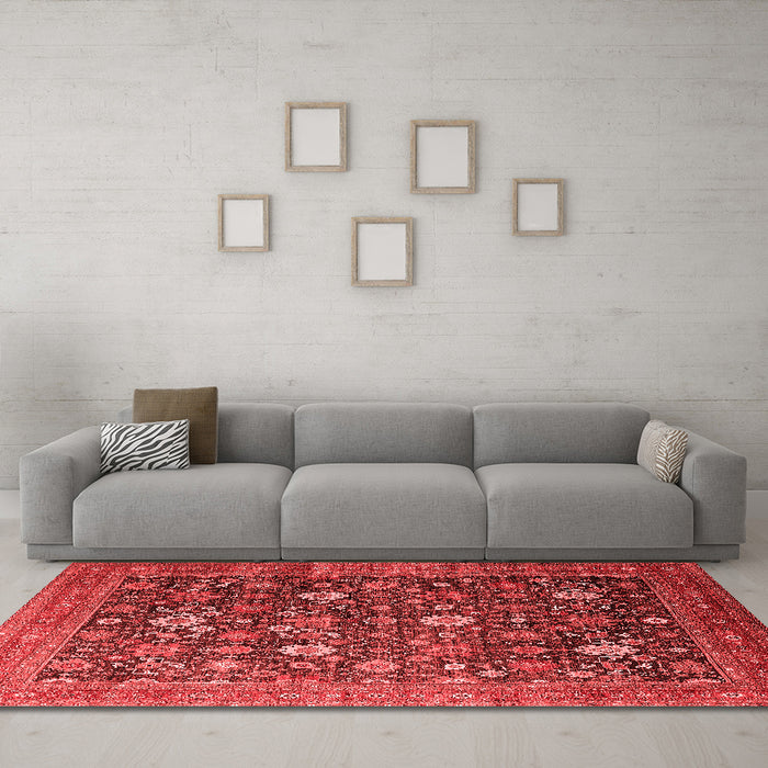 Industrial Red Washable Rugs
