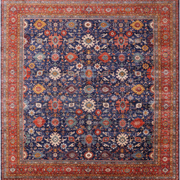 Square Machine Washable Industrial Modern Rosy Pink Rug, wshurb2368