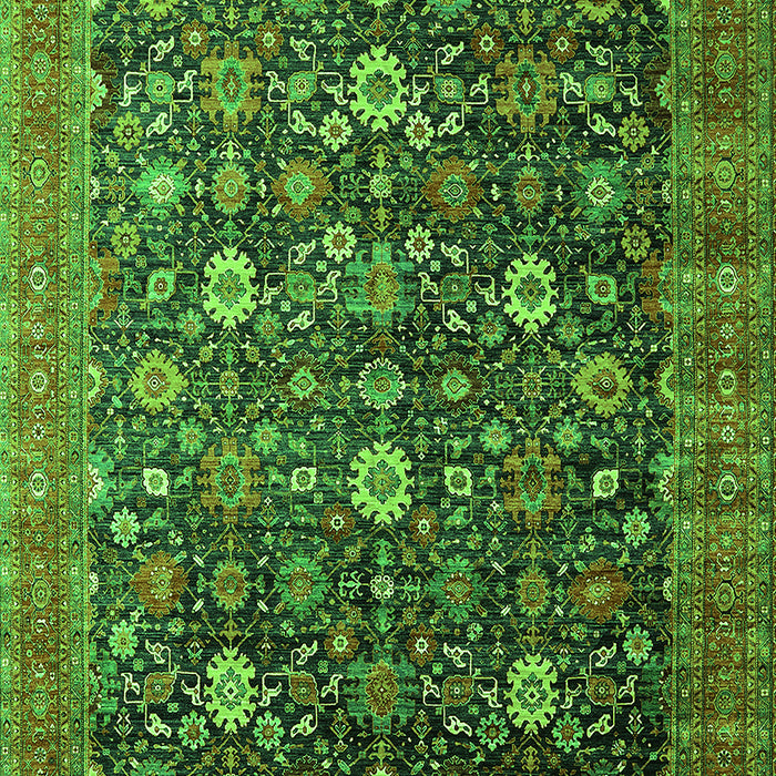 Machine Washable Oriental Green Industrial Area Rugs, wshurb2368grn