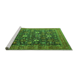 Sideview of Machine Washable Oriental Green Industrial Area Rugs, wshurb2368grn