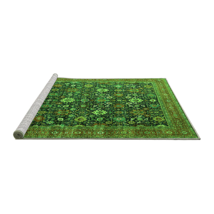Sideview of Machine Washable Oriental Green Industrial Area Rugs, wshurb2368grn