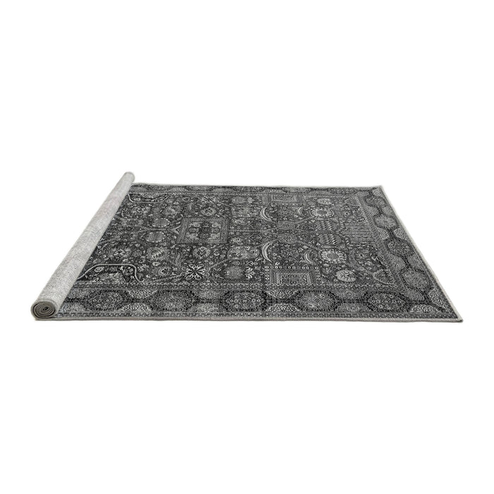 Sideview of Machine Washable Oriental Gray Traditional Rug, wshurb2369gry
