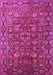 Machine Washable Oriental Pink Traditional Rug, wshurb2369pnk