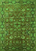 Machine Washable Oriental Green Traditional Area Rugs, wshurb2369grn