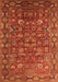 Machine Washable Oriental Orange Traditional Area Rugs, wshurb2369org