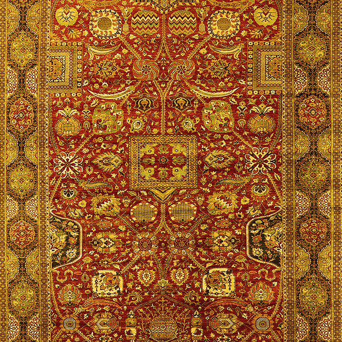 Machine Washable Oriental Yellow Traditional Rug, wshurb2369yw