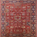 Square Mid-Century Modern Red Oriental Rug, urb2369