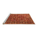 Sideview of Machine Washable Oriental Orange Traditional Area Rugs, wshurb2369org