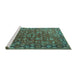 Sideview of Machine Washable Oriental Turquoise Traditional Area Rugs, wshurb2369turq