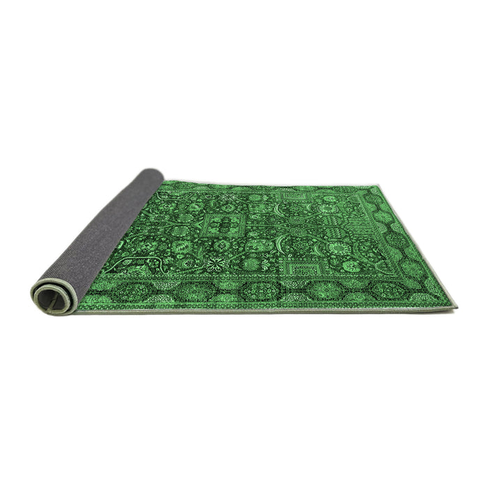 Sideview of Oriental Emerald Green Traditional Rug, urb2369emgrn