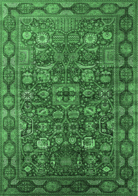Oriental Emerald Green Traditional Rug, urb2369emgrn