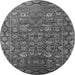 Round Oriental Gray Traditional Rug, urb2369gry
