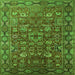Square Oriental Green Traditional Rug, urb2369grn