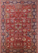 Machine Washable Industrial Modern Tomato Red Rug, wshurb2369