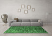 Machine Washable Oriental Emerald Green Traditional Area Rugs in a Living Room,, wshurb2369emgrn