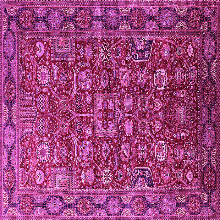 Square Oriental Pink Traditional Rug, urb2369pnk
