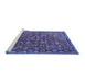 Sideview of Machine Washable Oriental Blue Traditional Rug, wshurb2369blu