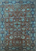 Oriental Light Blue Traditional Rug, urb2369lblu