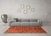 Machine Washable Oriental Orange Traditional Area Rugs in a Living Room, wshurb2369org