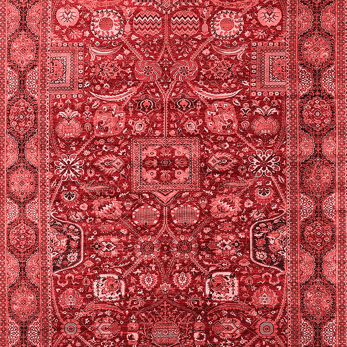 Machine Washable Oriental Red Traditional Rug, wshurb2369red