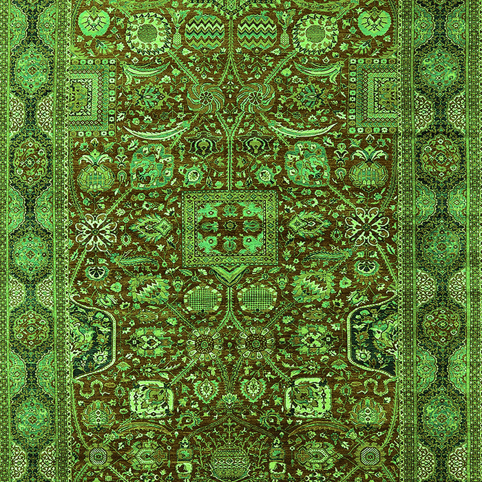 Oriental Green Traditional Rug, urb2369grn