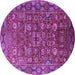 Round Oriental Purple Traditional Rug, urb2369pur