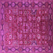 Square Machine Washable Oriental Pink Traditional Rug, wshurb2369pnk