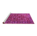 Sideview of Machine Washable Oriental Pink Traditional Rug, wshurb2369pnk