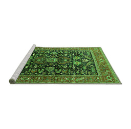 Sideview of Machine Washable Oriental Green Industrial Area Rugs, wshurb2370grn