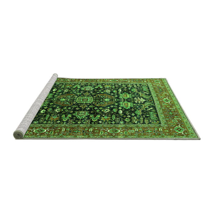 Sideview of Machine Washable Oriental Green Industrial Area Rugs, wshurb2370grn